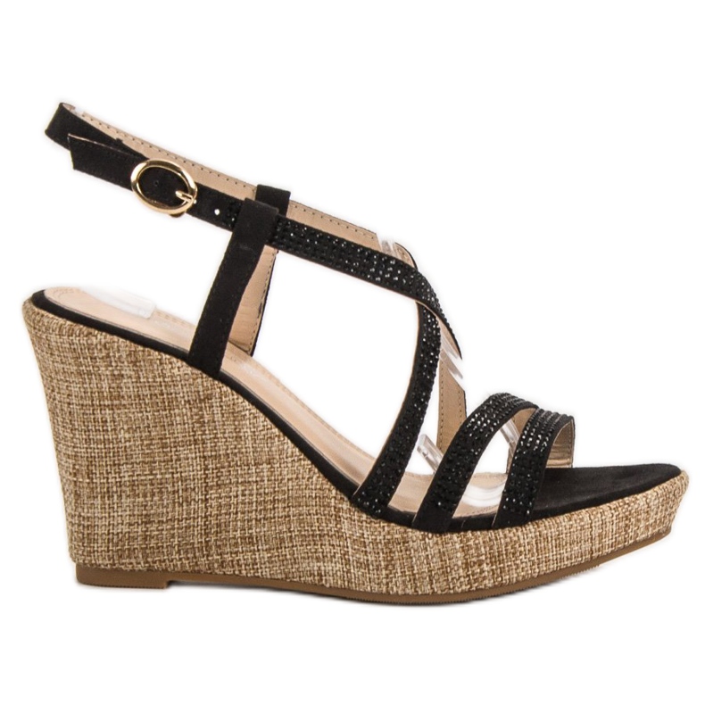 Queentina Sandálias de cunha preto