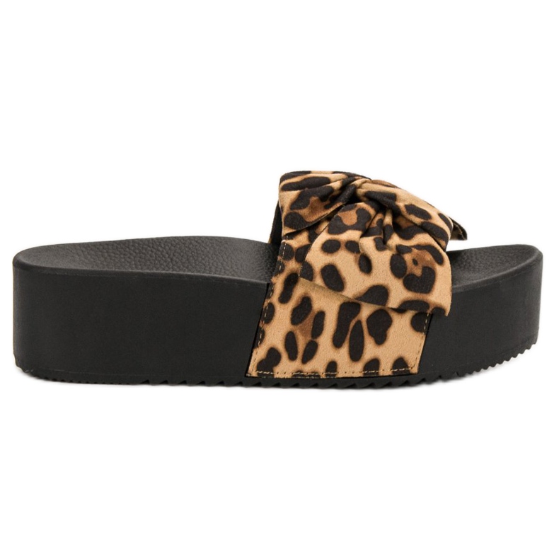 Queen Vivi Chinelos de camurça na plataforma preto castanho