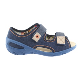 Sapatos infantis Befado pu 065X126 marrom azul-marinho