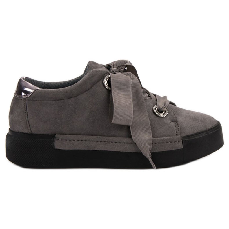 Belle Women Calçados esportivos de camurça cinza