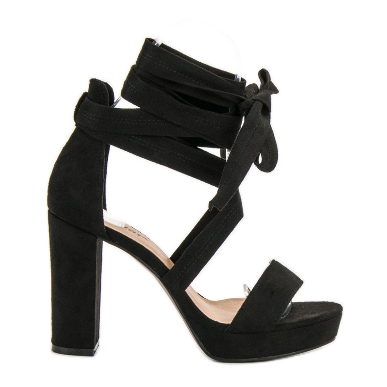 Seastar Sandálias amarradas na plataforma preto