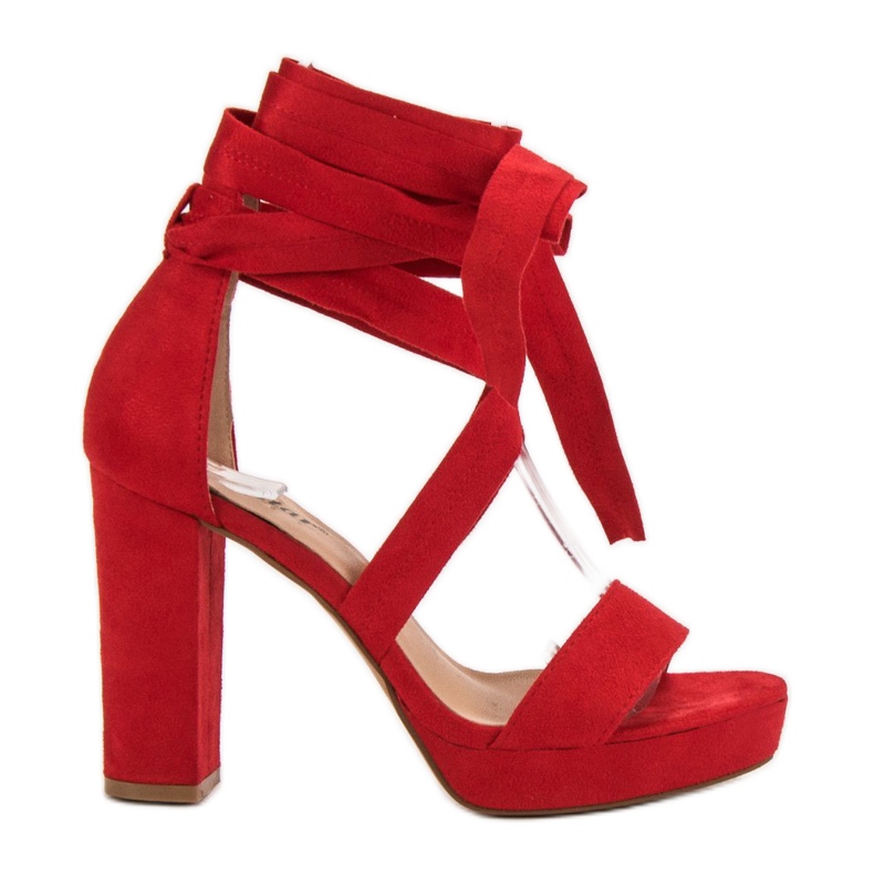 Seastar Sandálias amarradas na plataforma vermelho