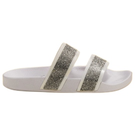Seastar Chinelos brancos com cristais multicolorido