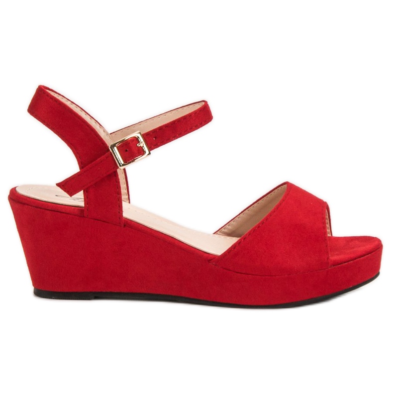 SHELOVET Sandálias de camurça vermelha vermelho