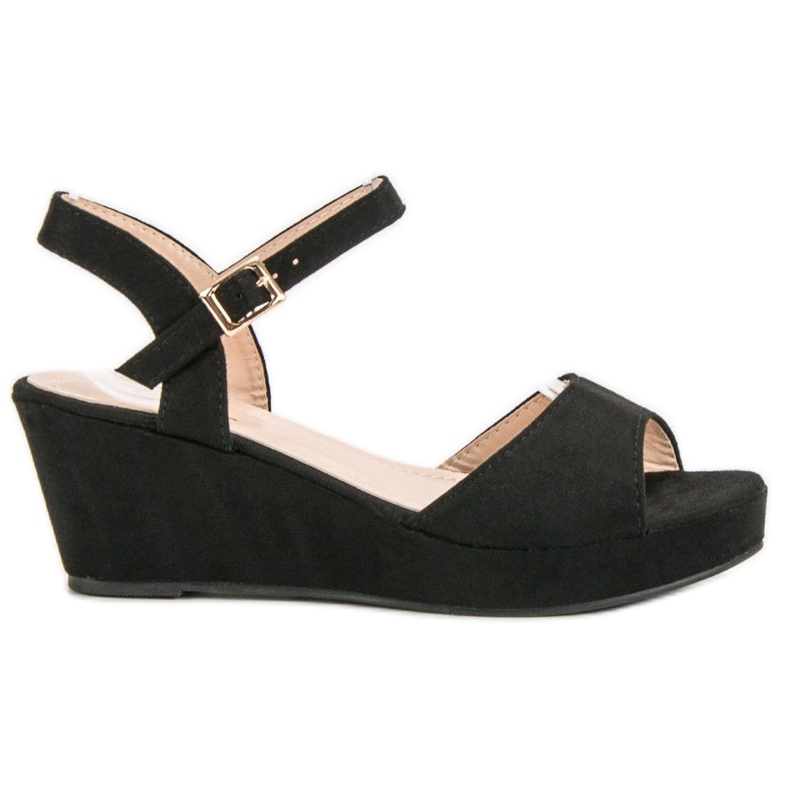 SHELOVET Sandálias de camurça preta preto