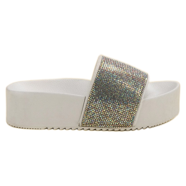 Marquiz Chinelos elegantes na plataforma branco multicolorido