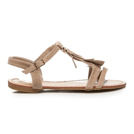 Queen Vivi Sandálias com Franjas castanho