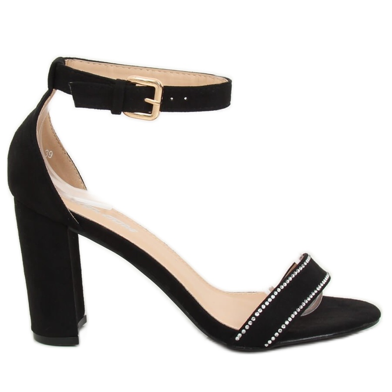 Sandálias pretas no poste A8020 Preto