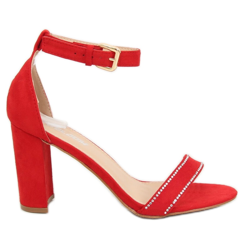 Sandálias no poste vermelho A8020 Vermelho