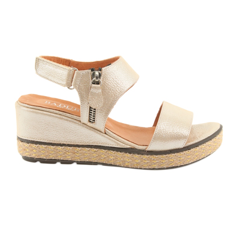 Sandálias de cunha Badura 4750 cappuccino dourado