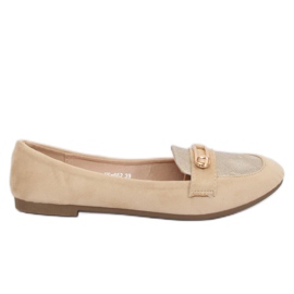 Mocassins bege feminino VS-662 Khaki