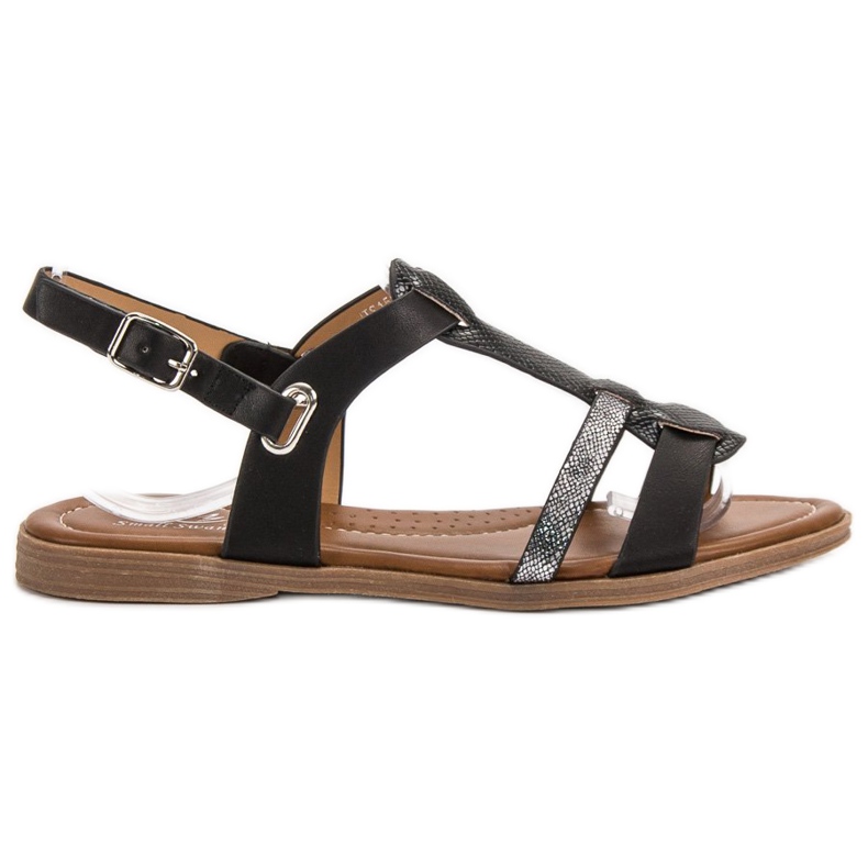 Small Swan Sandálias femininas confortáveis preto