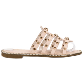 Renda Chinelos com strass marrom