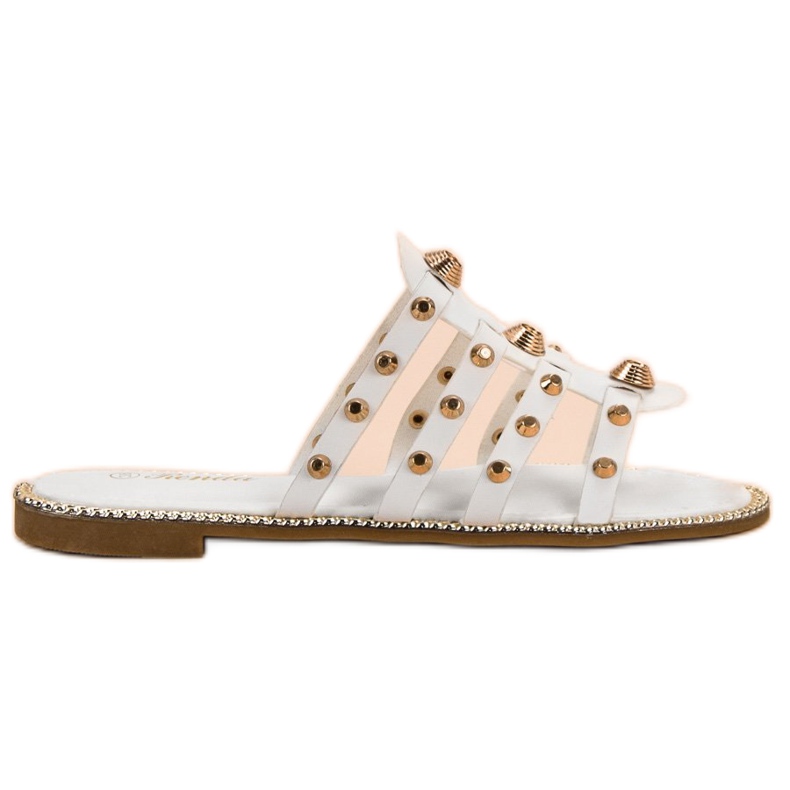 Renda Chinelos com strass branco Renda Chinelos com strass branco