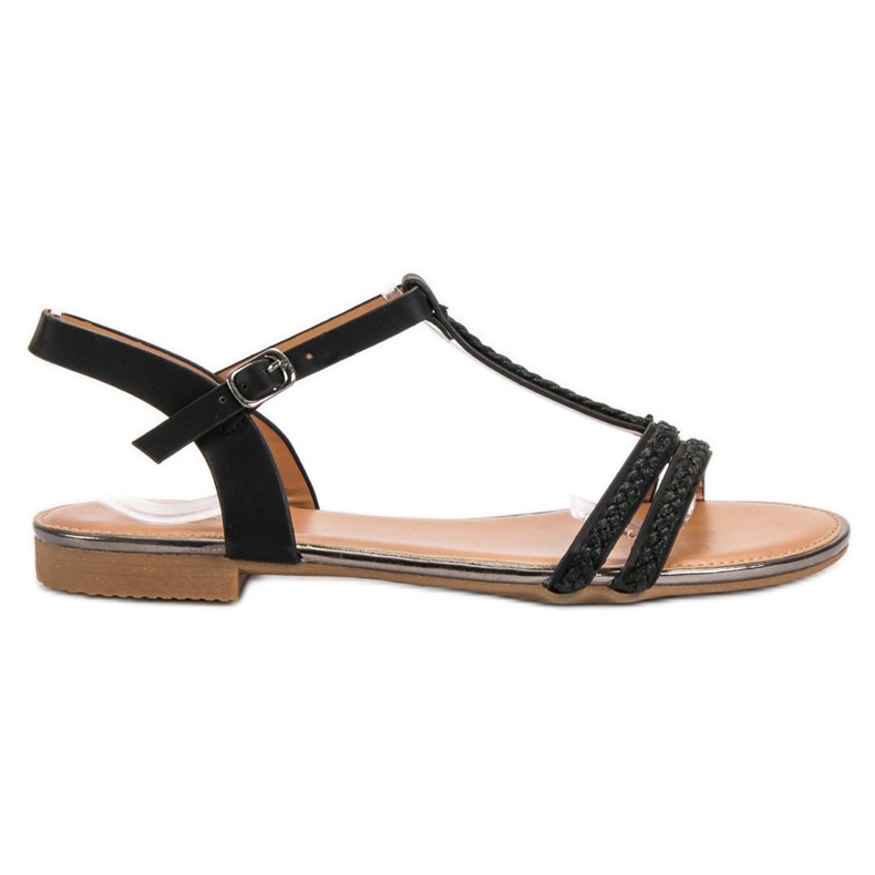 Small Swan Sandálias planas preto