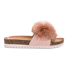 Seastar Chinelos com pompom rosa