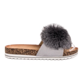 Seastar Chinelos com pompom cinza