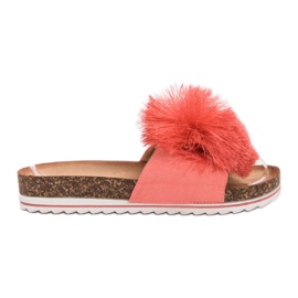 Seastar Chinelos com pompom vermelho