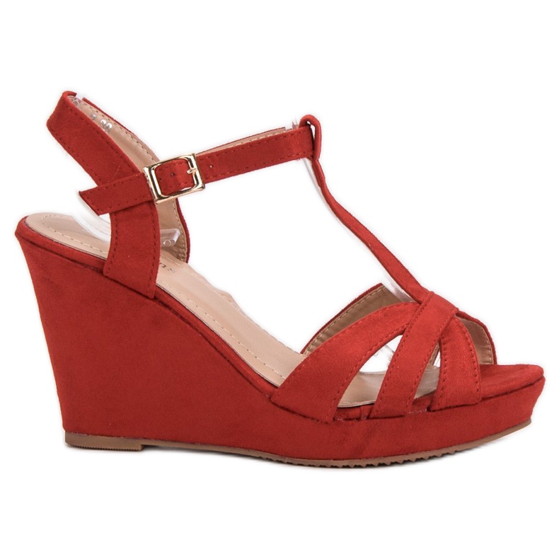 SHELOVET Sandálias de camurça vermelho