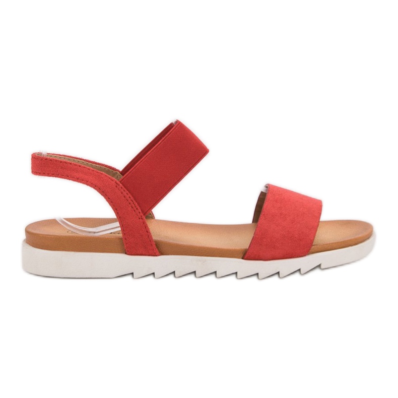 Primavera Sandálias vermelhas com elástico vermelho