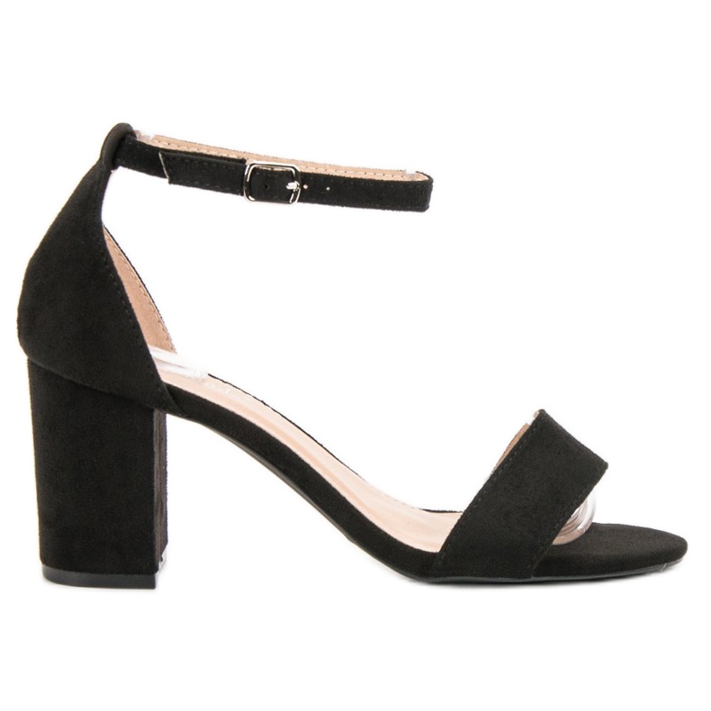 Super Mode Sandálias Elegantes de Camurça preto