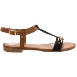 Small Swan Sandálias casuais preto castanho Small Swan Sandálias casuais preto castanho