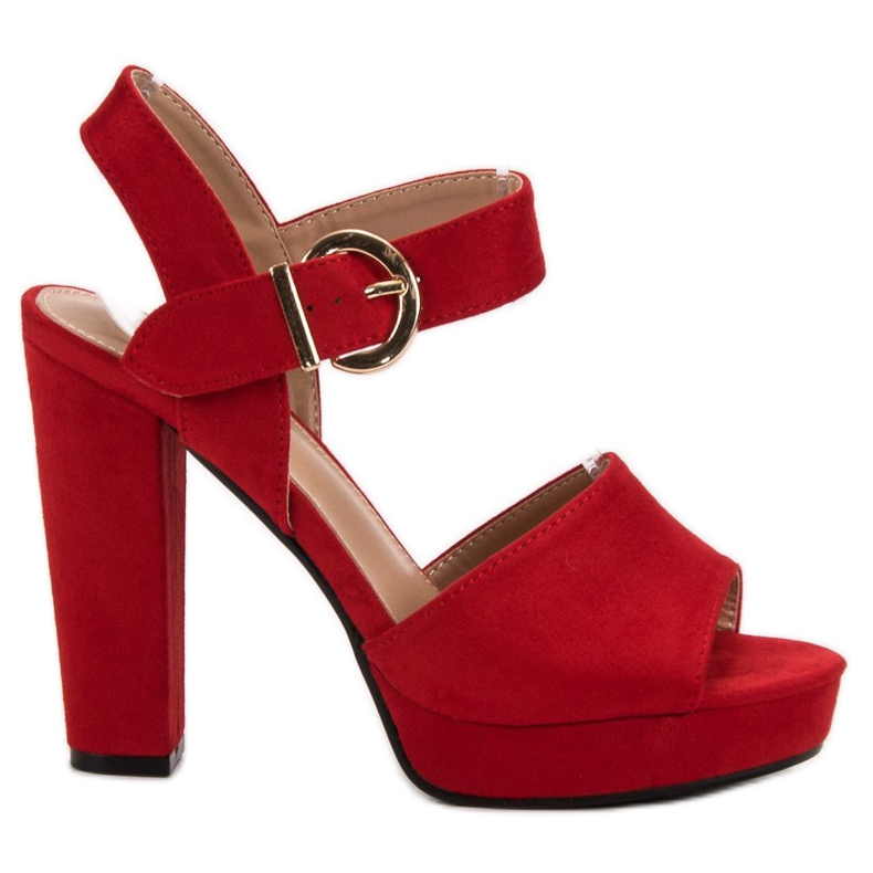 SHELOVET Sandálias vermelhas na plataforma vermelho