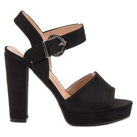 SHELOVET Sandálias Pretas na Plataforma preto