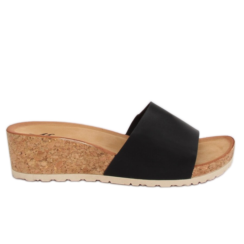 Chinelos de cortiça preta 3527-12 Preto