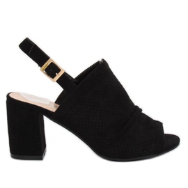 Sandálias pretas de salto alto JM5840N Negro preto