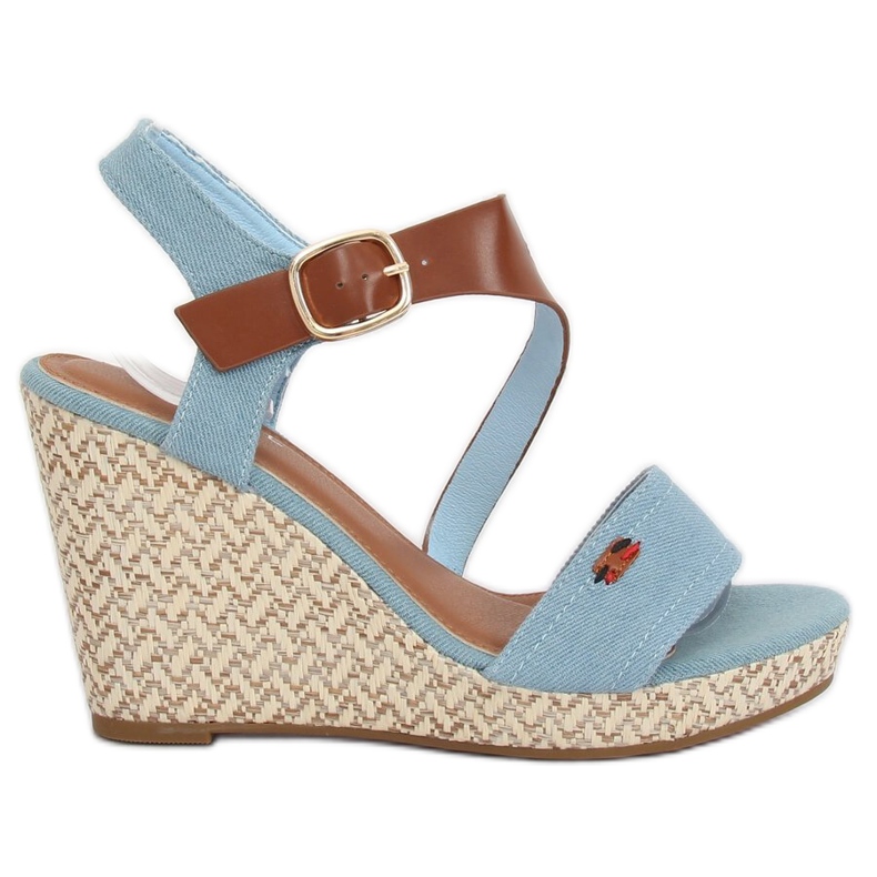 Blue BL-360 Sandálias de cunha azul