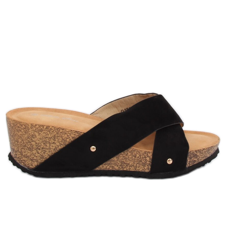 Sapatilhas pretas G1560 de cunha preta preto