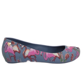 Meliski com flamingos azul marinho CK85 Blue roxo azul-marinho multicolorido