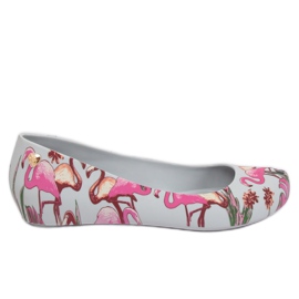 Meliski com flamingos cinza CK85 Gray roxo multicolorido