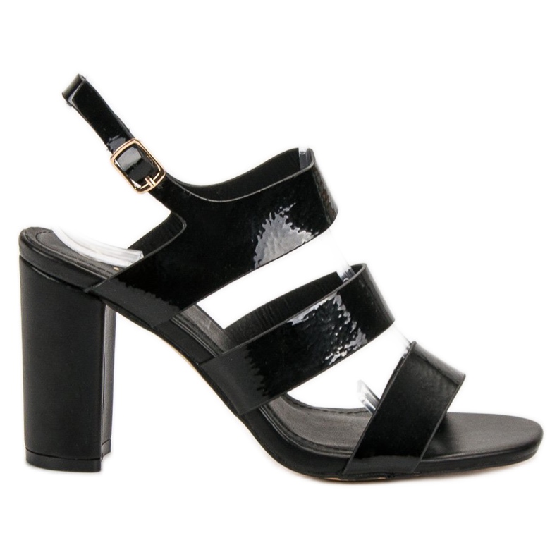 SHELOVET Sandálias Pretas em Bar preto