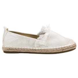 Lily Shoes Alpercatas com franjas branco