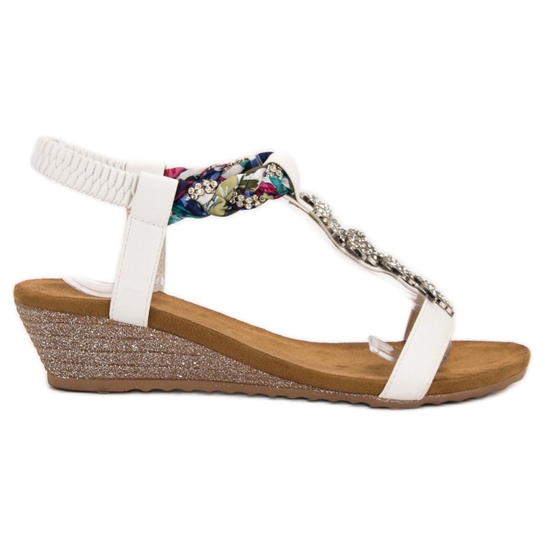 SHELOVET Sandálias com ornamentos branco