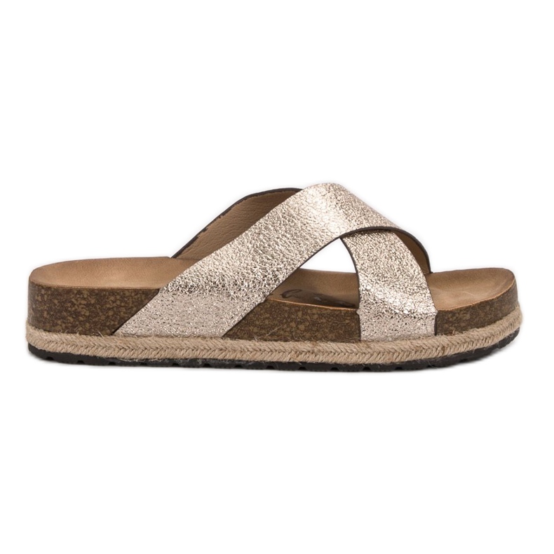 Goodin Chinelos dourados confortáveis