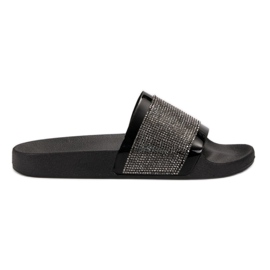 Chinelos VICES com zircônia cúbica preto