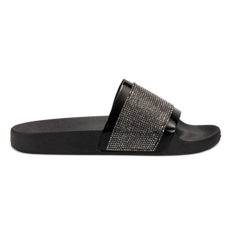 Chinelos VICES com zircônia cúbica preto Chinelos VICES com zircônia cúbica preto