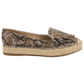 Snake Print VICES Alpercatas castanho multicolorido