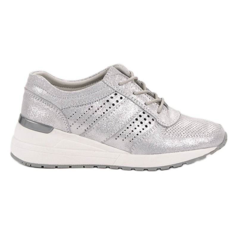 Sapatos de couro VINCEZA cinza