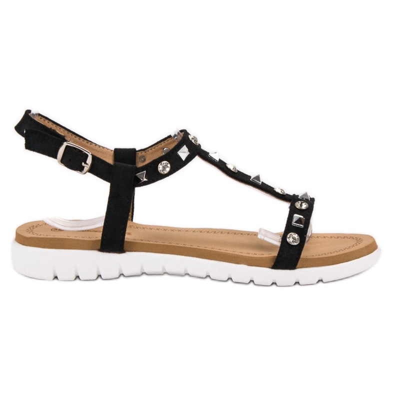 SHELOVET Sandálias pretas com tachas preto