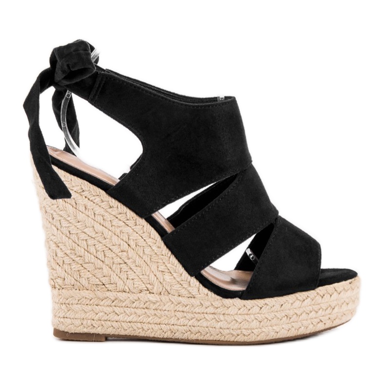 Cm Paris Sandálias Black Wedge preto