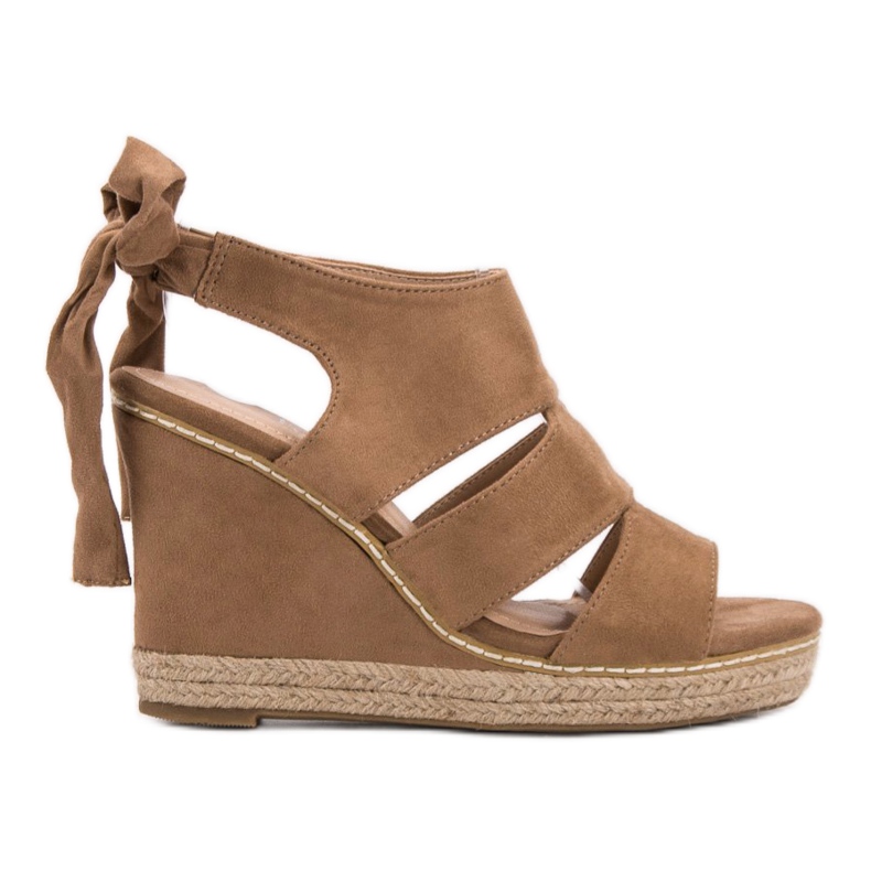 Anesia Paris Sandálias de cunha castanho