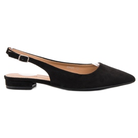 SHELOVET Bailarinas de camurça da moda preto