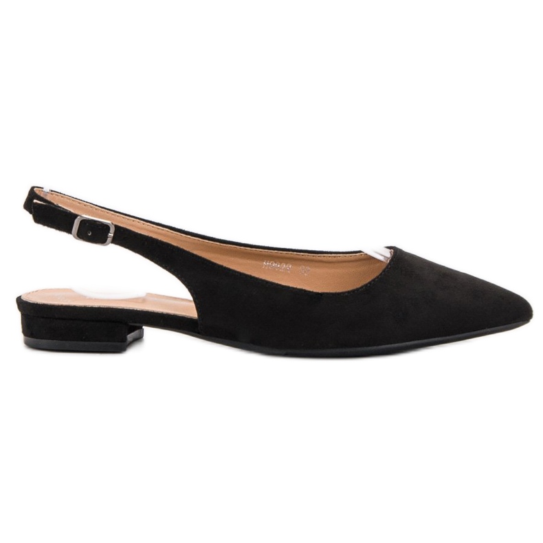 SHELOVET Bailarinas de camurça da moda preto