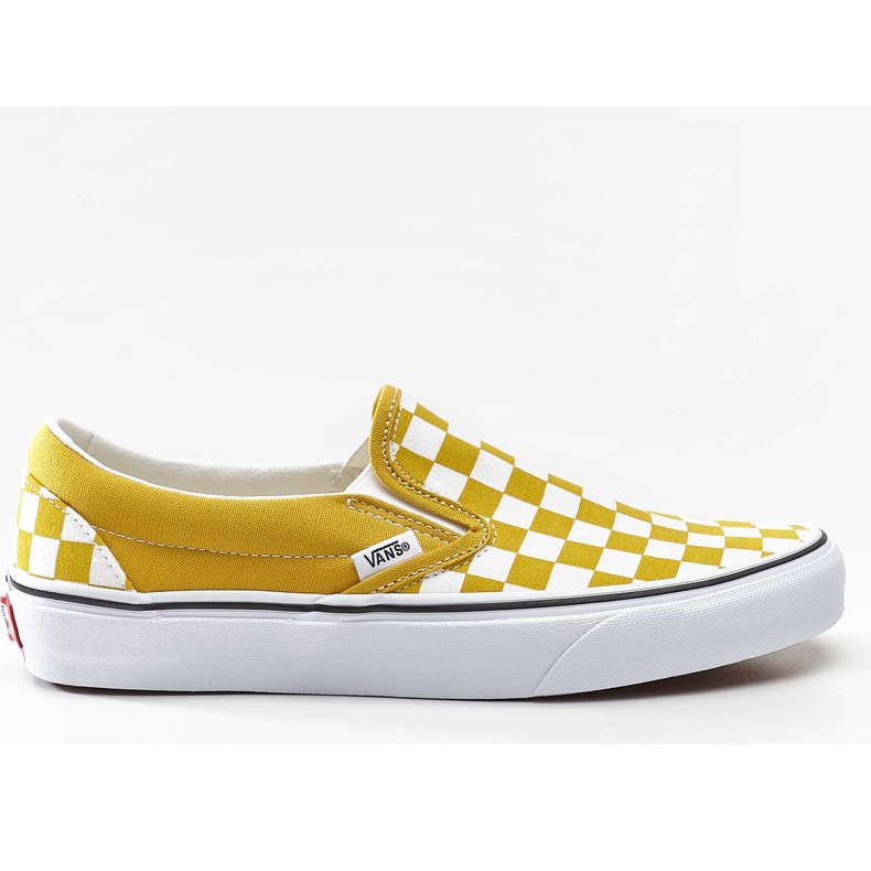 Vans Deslizamento clássico no amarelo da gema do verificador tabuleiro de damas branco