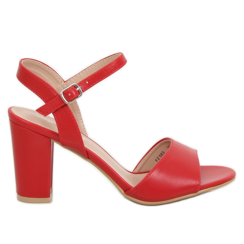 Sandálias de salto alto vermelhas FZ583 Vermelho