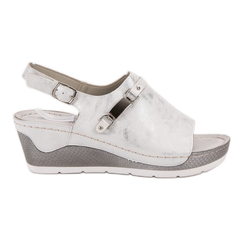 Goodin Sandálias de cunha confortáveis branco